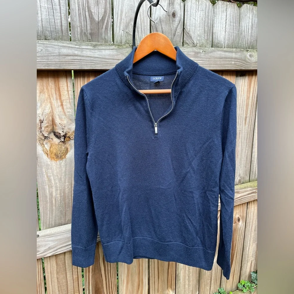 Men’s J.Crew Navy Quarter-Zip Merino Sweater